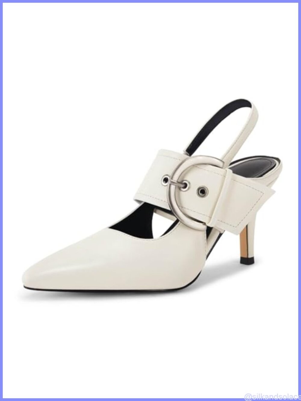 Slingback Pumps Pointed Toe High Heels Buckle Strap Dressy Work Shoes